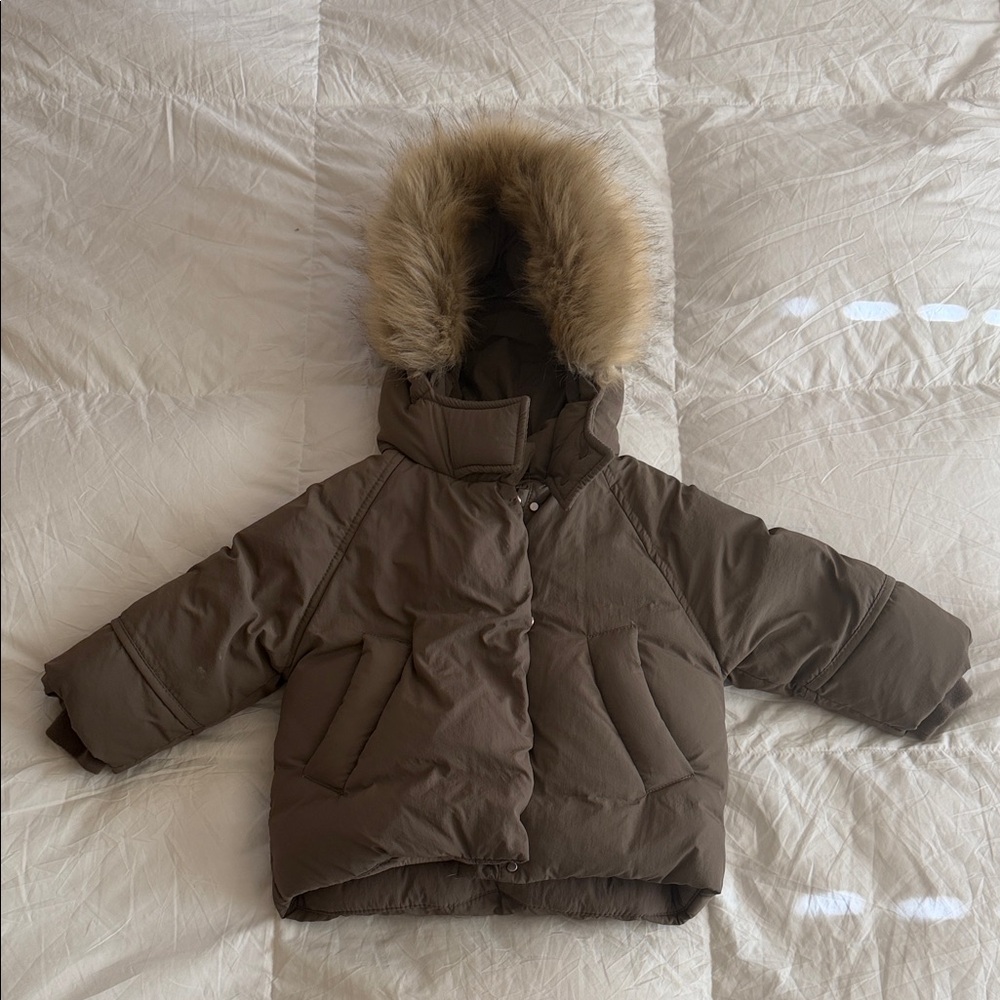 ZARA Brown Feather Outerwear